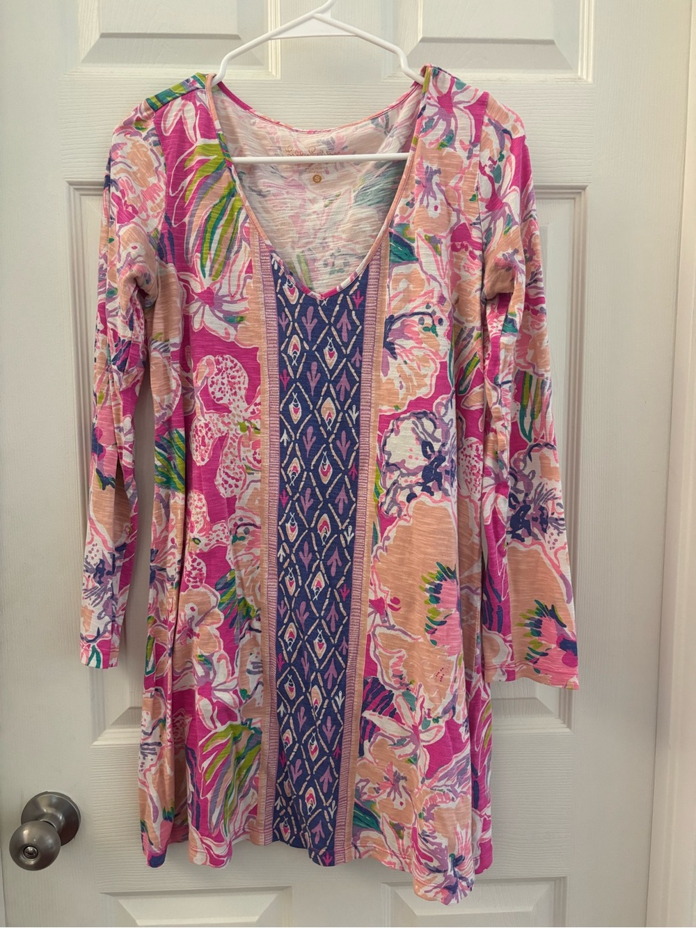 Lilly Pulitzer Pink and Peach Floral Long Sleeve Dress